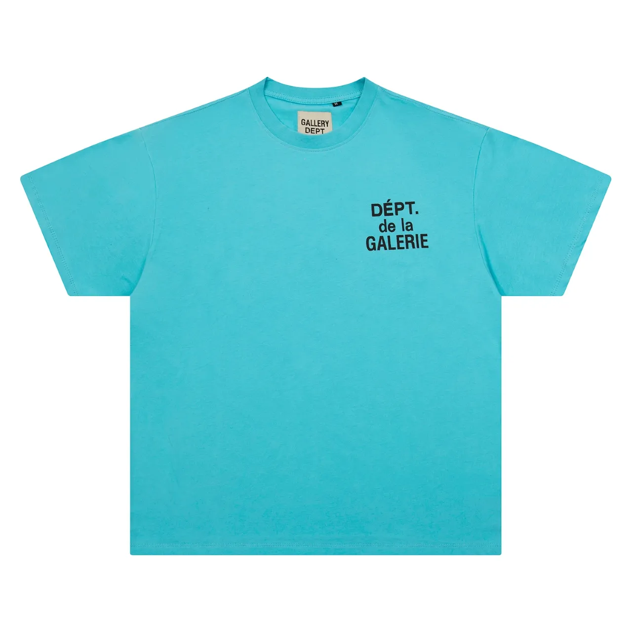 648#Gallery Dept New Classic Basic French Letters LOGO Basic Slogan Round Neck Short Sleeve T-Shirt Pure Cotton Tee Royal Blue Red Lake Blue Apricot Print Blue Apricot Print Black S～XL p90